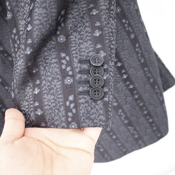 Favourbrook Sport coat Men's 46 Two Button Single Breasted Floral Silk striped - Picture 4 of 16